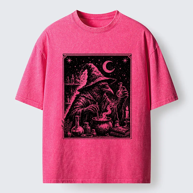 Tokyo-Tiger Funny Magical Raven Washed T-Shirt