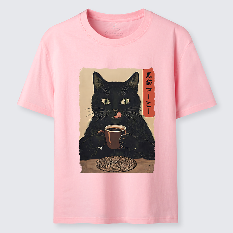 Tokyo-Tiger Vintage Black Cat Coffee Art Classic T-Shirt