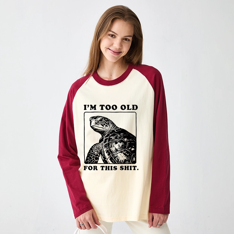 Tokyo-Tiger Turtle I Quit Meme Energy Raglan Long Sleeve T-shirt