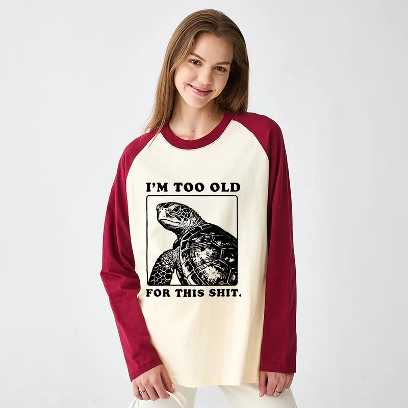 Tokyo-Tiger Turtle I Quit Meme Energy Raglan Long Sleeve T-shirt