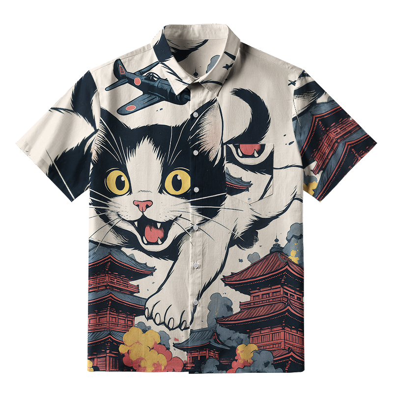 Tokyo-Tiger Cat Destroyer Button-up Shirt