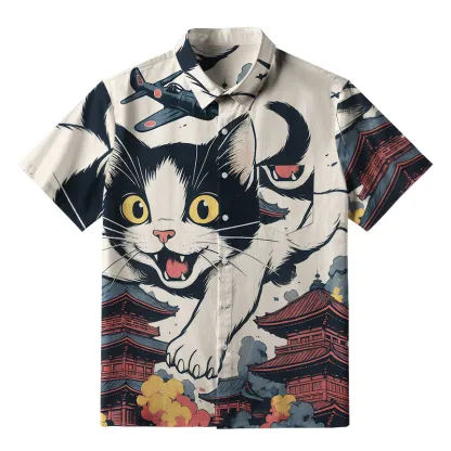 Tokyo-Tiger Cat Destroyer Button-up Shirt