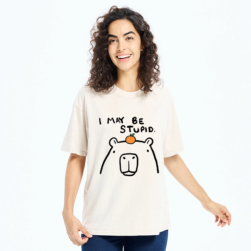 Tokyo‑Tiger Funny Capybara Orange Washed T‑Shirt