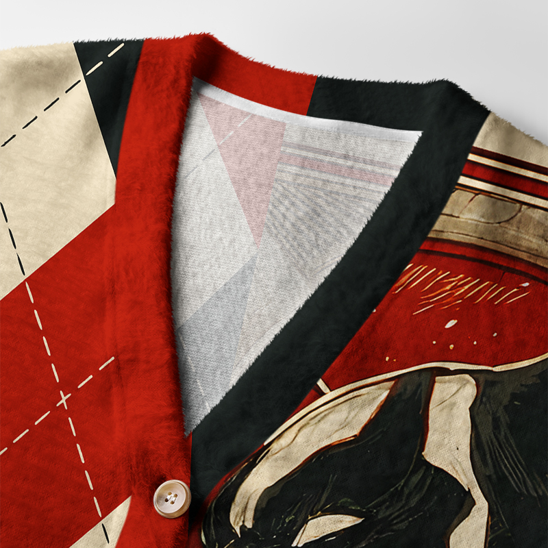 Tokyo-Tiger Joker：No Sanity Allowed Ugly Cardigan Sweater