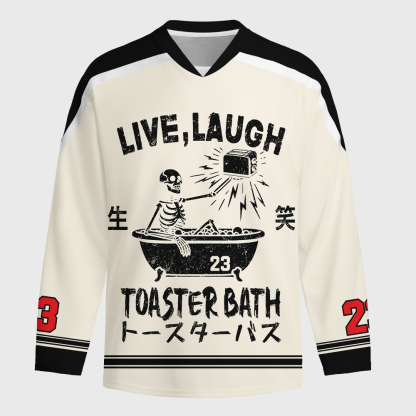 Tokyo-Tiger Funny Electric Shock Skeleton Long-Sleeve Hockey Jersey
