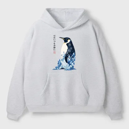 Tokyo-Tiger Keep Calm Penguin Adult Fleece Hoodie