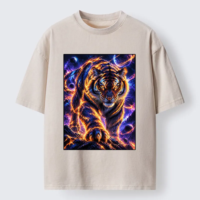 Tokyo‑Tiger Cosmic Galaxy Cool Tiger Washed T‑Shirt Sale