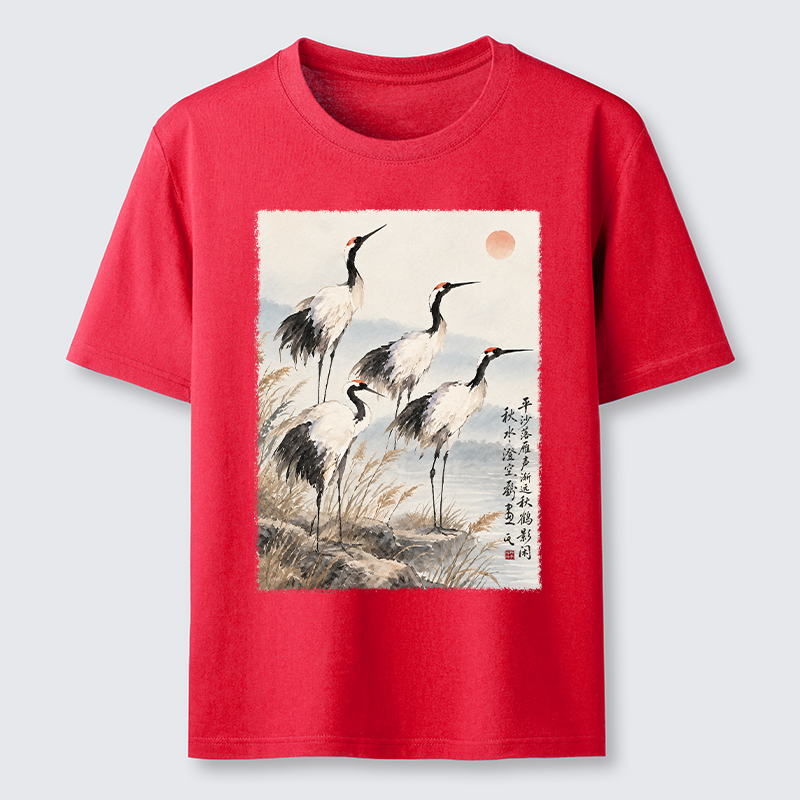 Tokyo-Tiger Vintage Oriental Crane Art Classic T-Shirt
