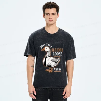 Tokyo-Tiger Japanese Serious Goose Washed T-Shirt