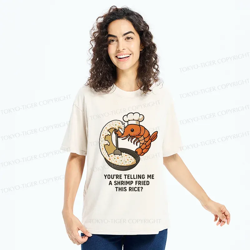 Tokyo-Tiger Shrimp Fried Rice Washed T-Shirt