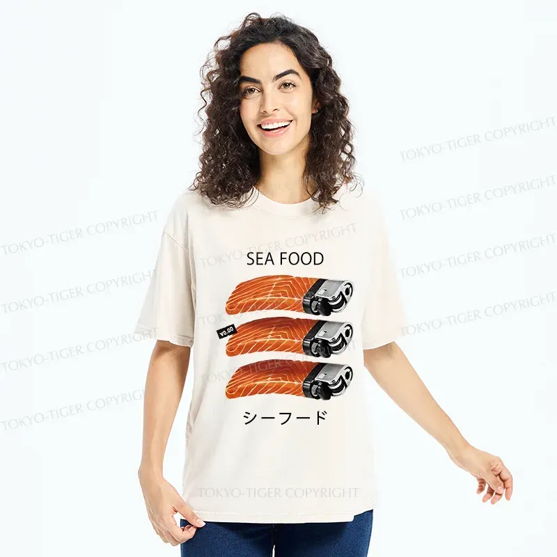 Tokyo-Tiger Salmon Lighter Washed T-Shirt