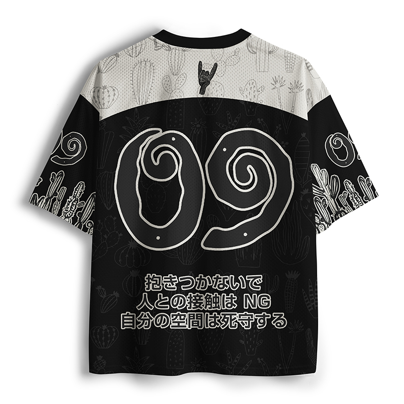 Tokyo-Tiger Funny Personal Space Cactus Meme Mesh Jersey