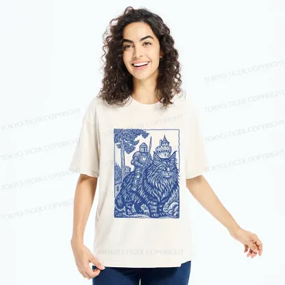 Tokyo-Tiger Cat And Knight Washed T-Shirt
