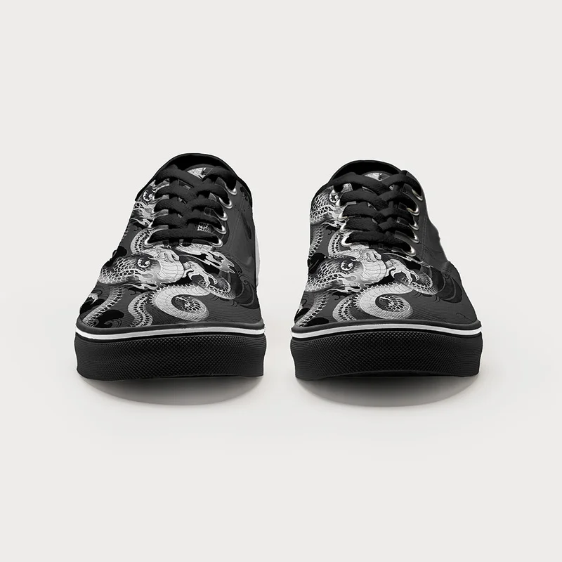 Tokyo-Tiger Majestic Dragon Entwined Canvas Shoes