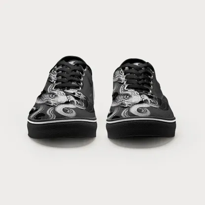 Tokyo-Tiger Majestic Dragon Entwined Canvas Shoes