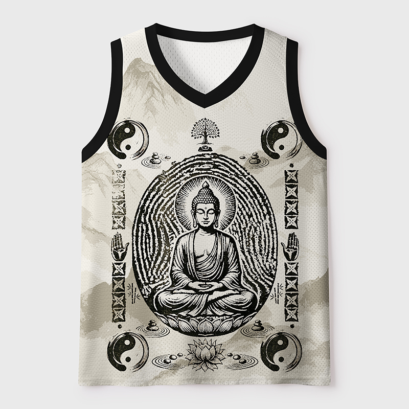 Tokyo-Tiger Zen Yin Yang Buddha Mesh Tank Top