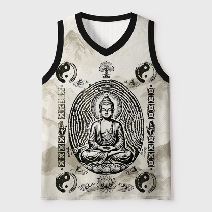 Tokyo-Tiger Zen Yin Yang Buddha Mesh Tank Top