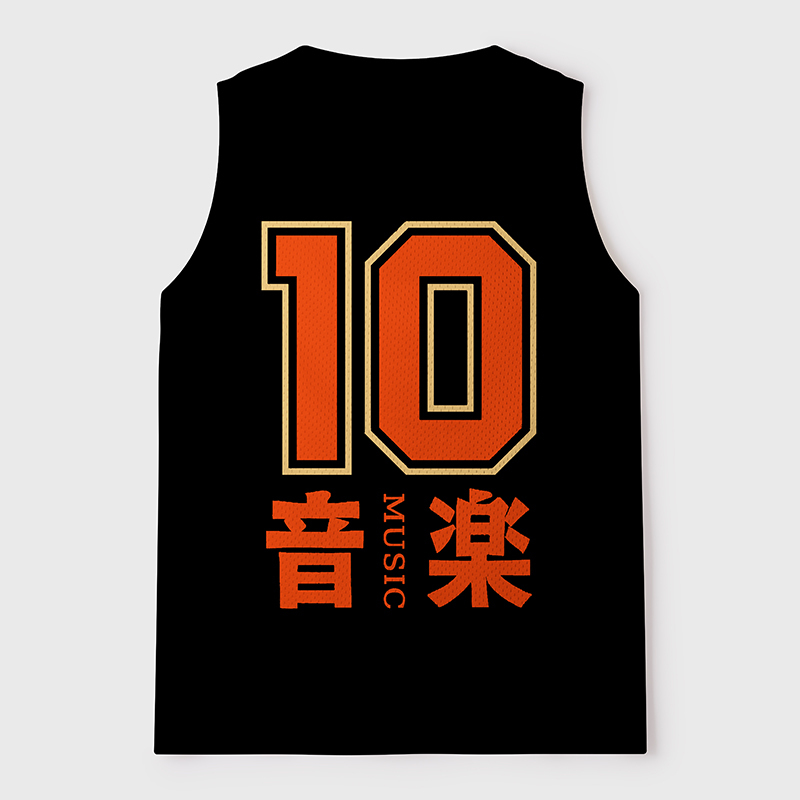 Tokyo-Tiger Retro Music Record Player Mesh Tank Top