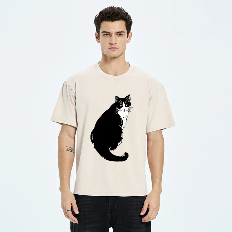 Tokyo-Tiger Elegant Cat Washed T-Shirt