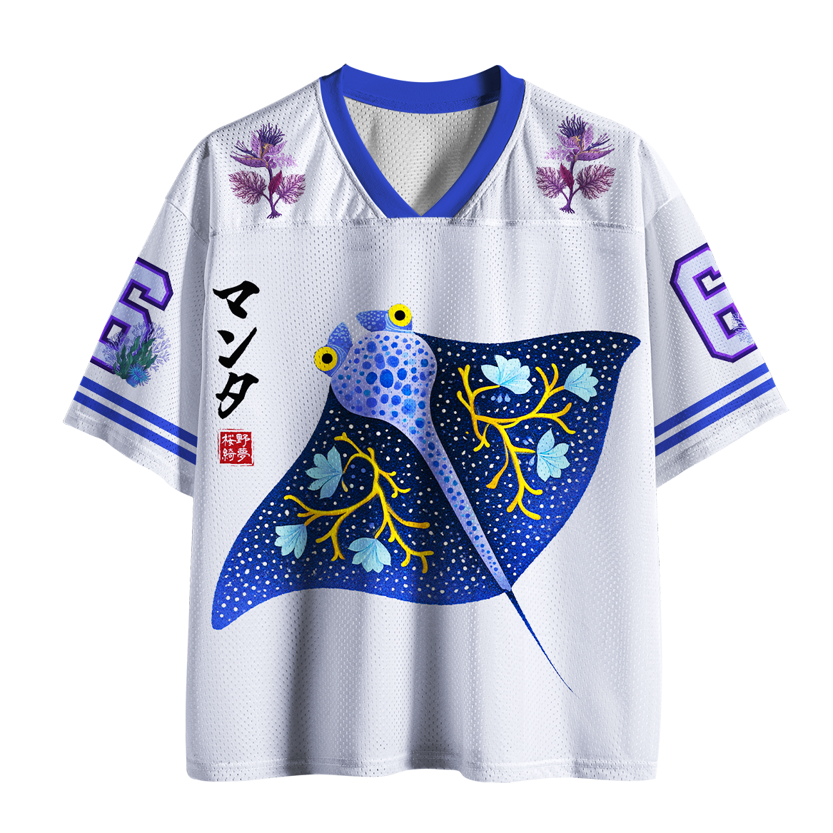 Tokyo-Tiger Seashell & Manta Mesh Jersey