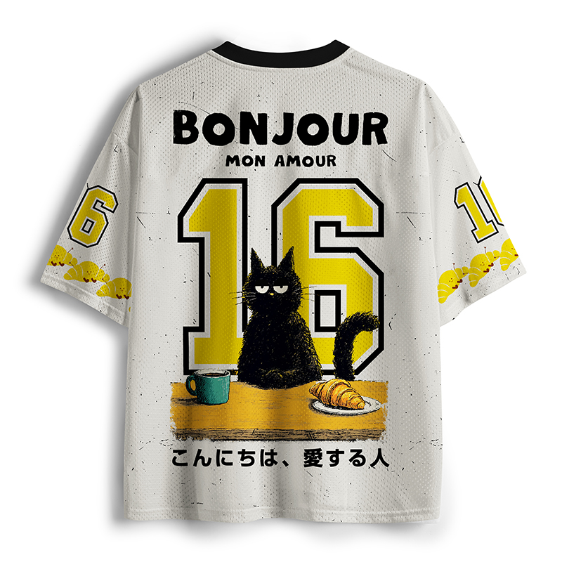 Tokyo-Tiger Bonjour Mon Amour Cat Mesh Jersey