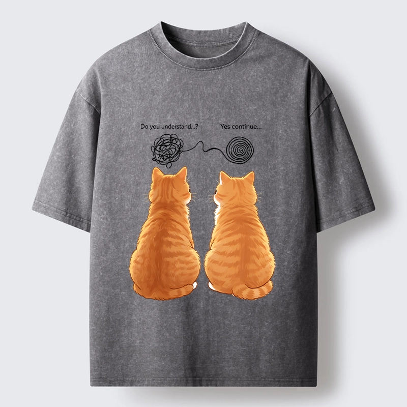 Tokyo‑Tiger Relatable Cat Thoughts Washed T‑Shirt