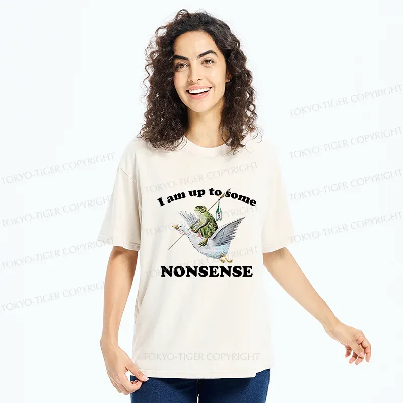 Tokyo-Tiger Frog Riding A Goose Washed T-Shirt