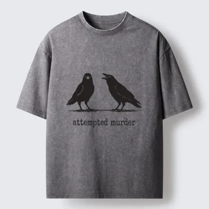 Tokyo-Tiger Funny Crow Meme Argument Washed T-Shirt