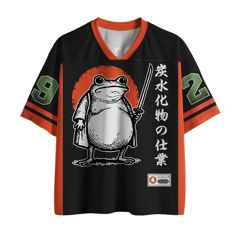 Tokyo-Tiger Funny Fat Samurai Frog Mesh Jersey