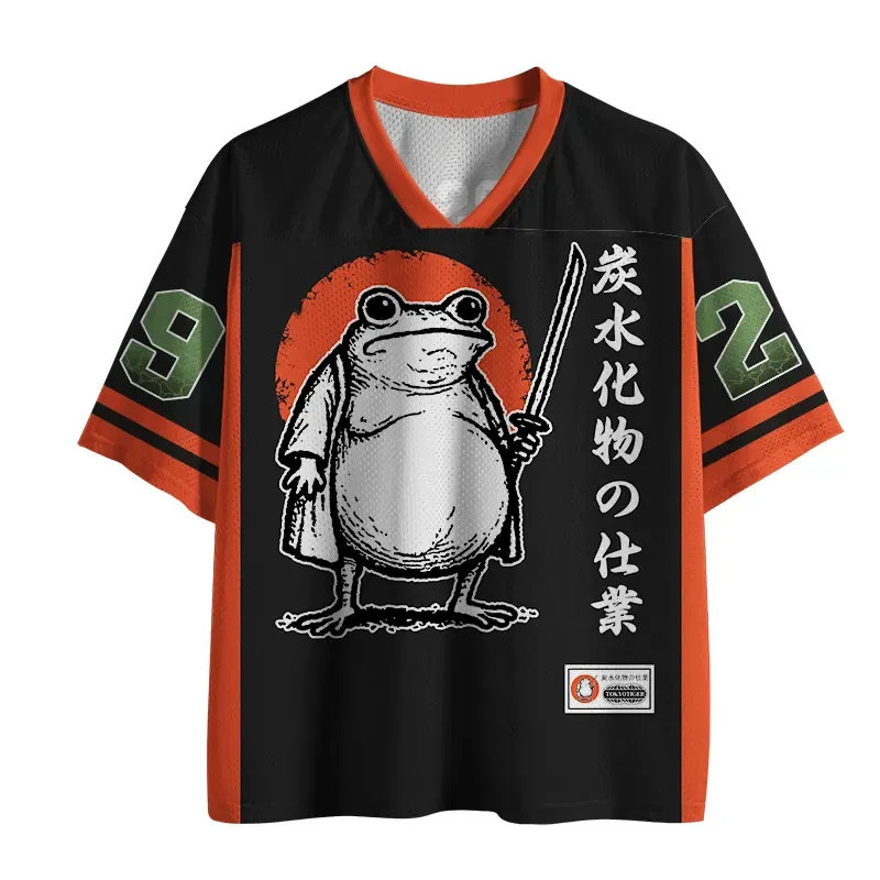 Tokyo-Tiger Funny Fat Samurai Frog Mesh Jersey