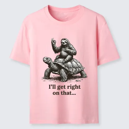 Tokyo-Tiger Sloth On Turtle Slow Friends Funny Meme Classic T-Shirt
