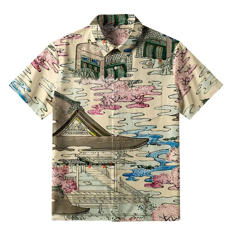 Tokyo-Tiger Japanese Courtyard Button-up Shirt Sale