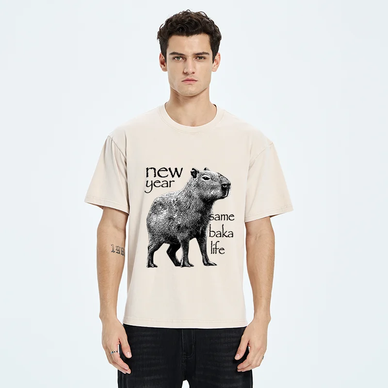 Tokyo-Tiger Different Year Same Stupidity Washed T-Shirt