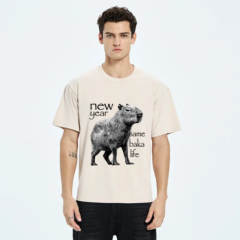 Tokyo-Tiger Different Year Same Stupidity Washed T-Shirt