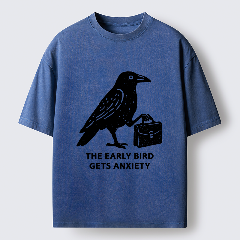 Tokyo-Tiger Funny Work Crow Meme Washed T-Shirt