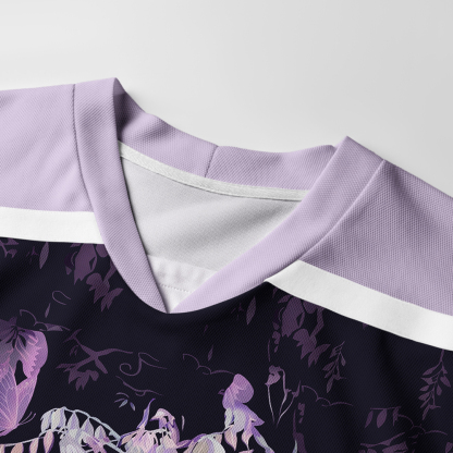 Tokyo-Tiger Wisteria Jpanese Flowers Long-Sleeve Hockey Jersey