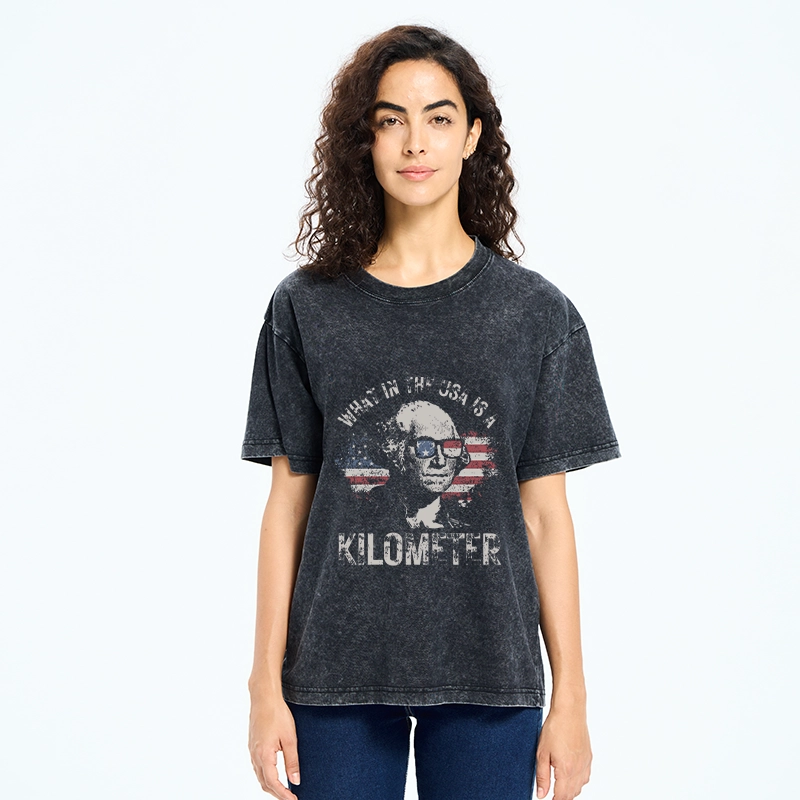 Tokyo-Tiger Patriotic Flag Lens Washington Humor Design Washed T-Shirt