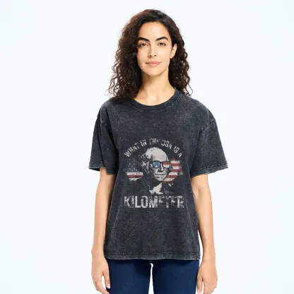 Tokyo-Tiger Patriotic Flag Lens Washington Humor Design Washed T-Shirt