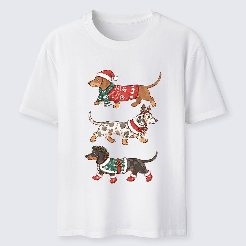 Tokyo-Tiger Christmas Dachshund Trio Classic T-Shirt