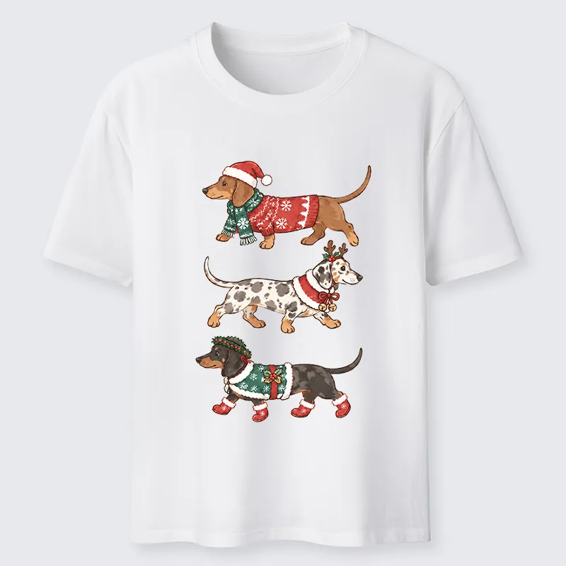 Tokyo-Tiger Christmas Dachshund Trio Classic T-Shirt Sale