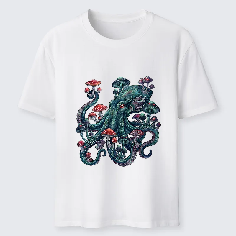 Tokyo-Tiger Octopus Covered In Mushrooms Classic T-Shirt Sale