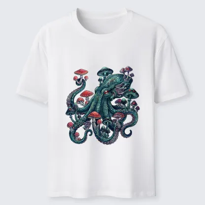 Tokyo-Tiger Octopus Covered In Mushrooms Classic T-Shirt