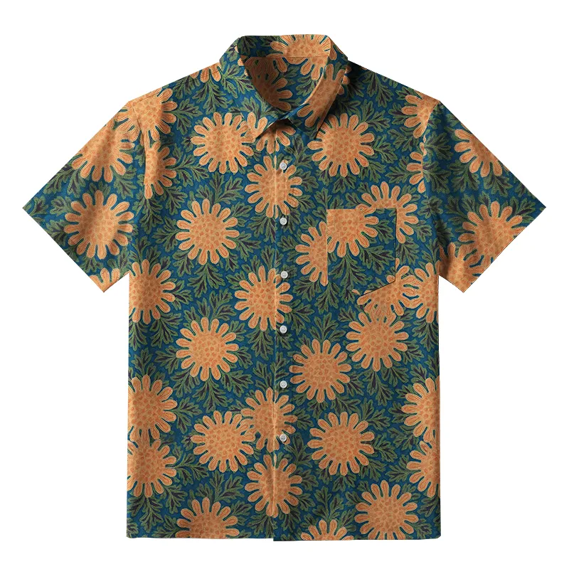 Tokyo-Tiger Chrysanthemum Japan Button-up Shirt
