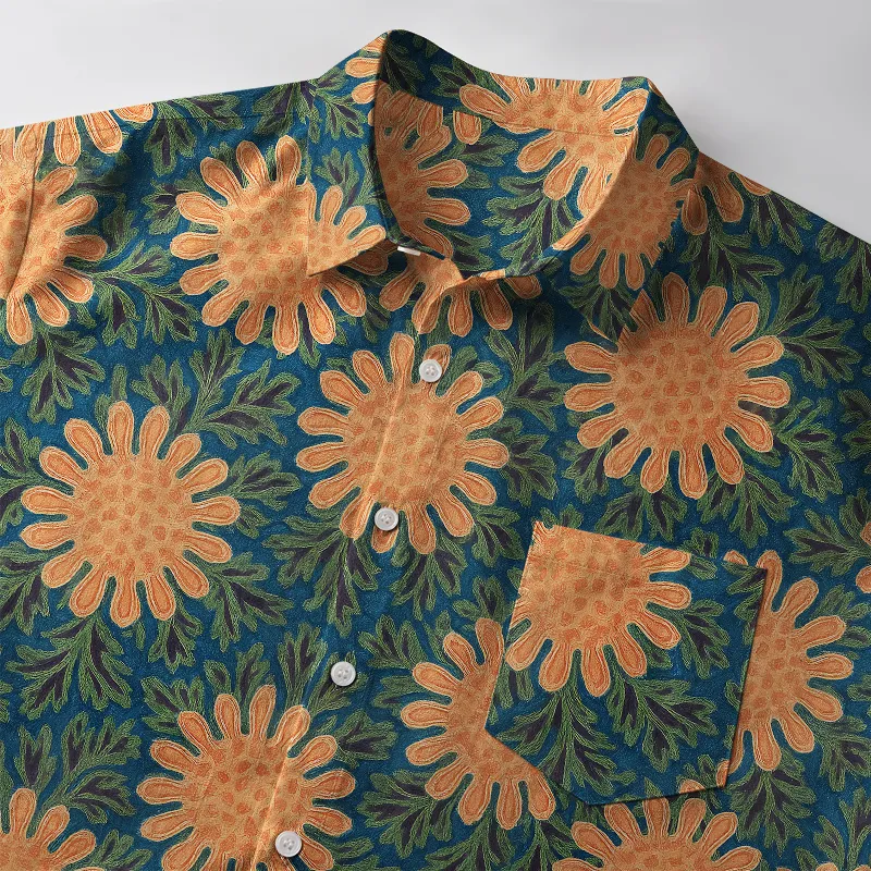 Tokyo-Tiger Chrysanthemum Japan Button-up Shirt