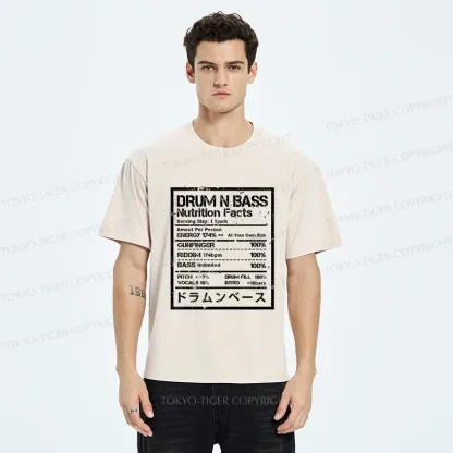 Tokyo-Tiger Drum&Bass Nutrition Facts Washed T-Shirt