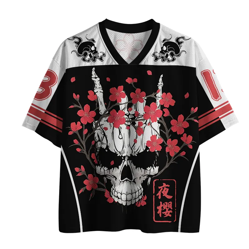 Tokyo-Tiger Skull Night Sakura Mesh Jersey