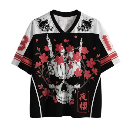 Tokyo-Tiger Skull Night Sakura Mesh Jersey