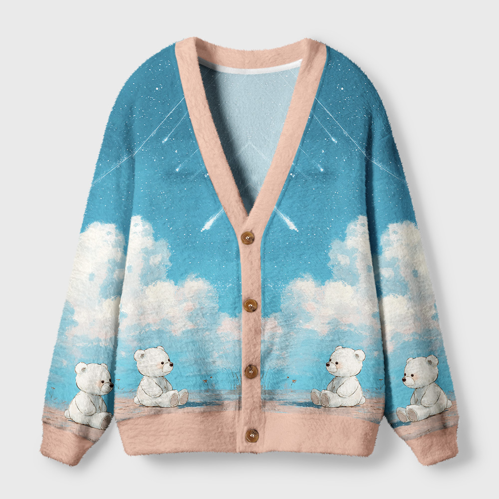 Tokyo-Tiger Wishing Under Falling Stars Ugly Cardigan Sweater