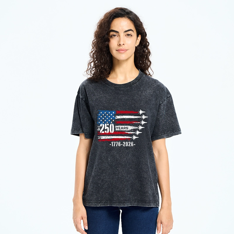 Tokyo-Tiger 250 Years Strong American Flag Washed T-Shirt