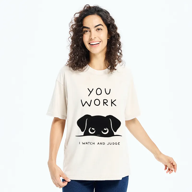 Tokyo-Tiger Dog Watching You Washed T-Shirt